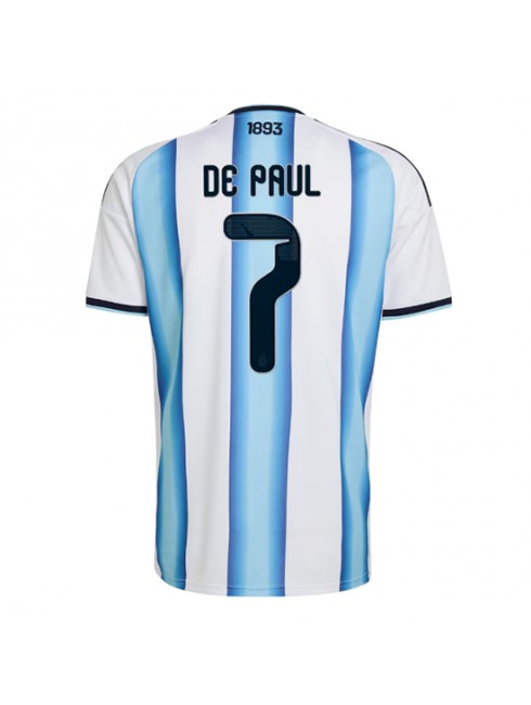 Muži Futbalové oblečenie Argentína Rodrigo De Paul #7 MS 2026 Krátky Rukáv - Domáci Muži Futbalové oblečenie Argentína Rodrigo De Paul #7 MS 2026 Krátky Rukáv - Domáci